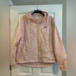 Vans lightweight jacket lined size xl light pink and white in color